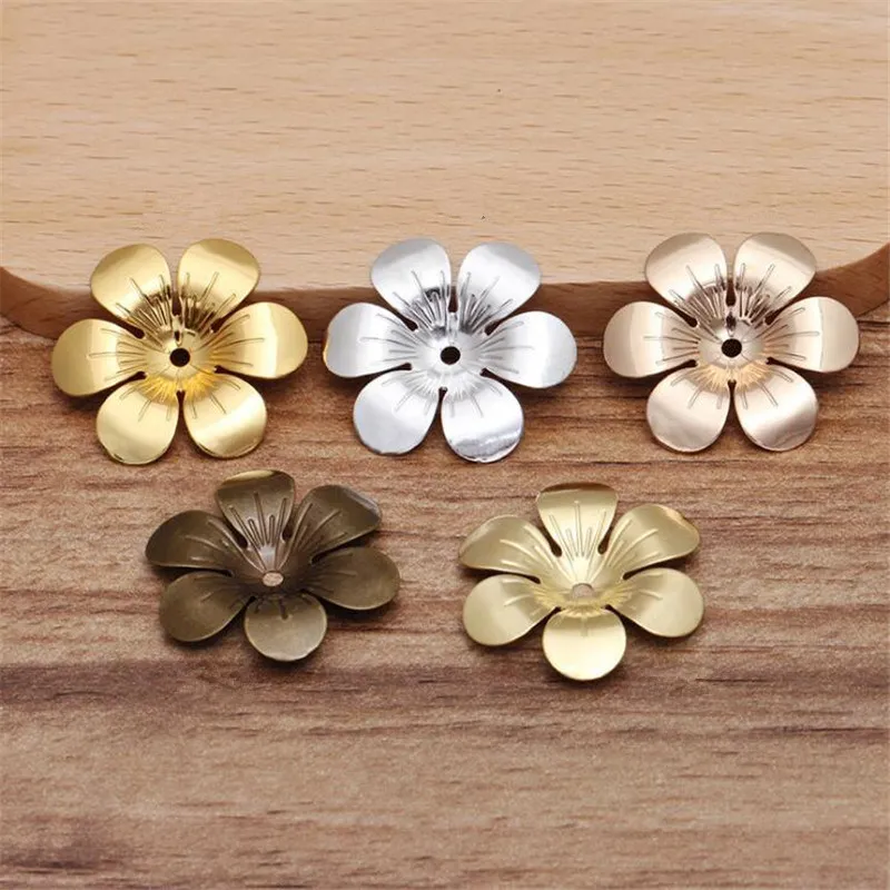 

SIXTY TOWFISH 20 Pieces DIY Jewelry Accessories Retro Palace Headdress Step Hairpin Antique Copper 25 mm Torus Flower Piece