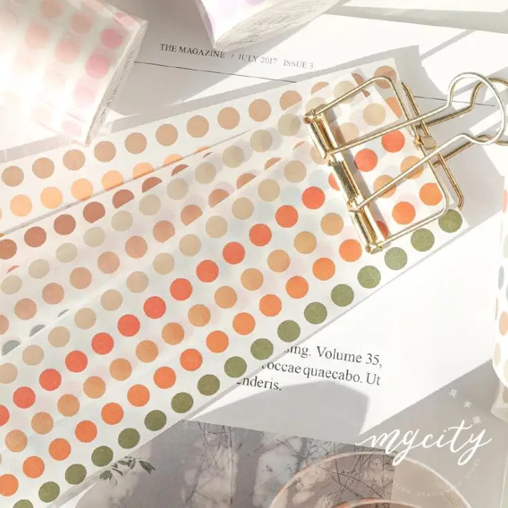 50 шт. Цветная Клейкая Лента в горошек декоративный стикер для скрапбукинга