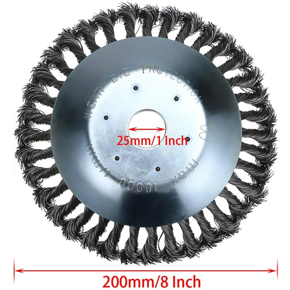 8 inch Новая 6/8 дюймовая стальная проволочная колесная щетка, триммер для травы, инструмент для чистки сорняков, газонокосилка, резак для садовой лужайки - Цвет: 8 inch