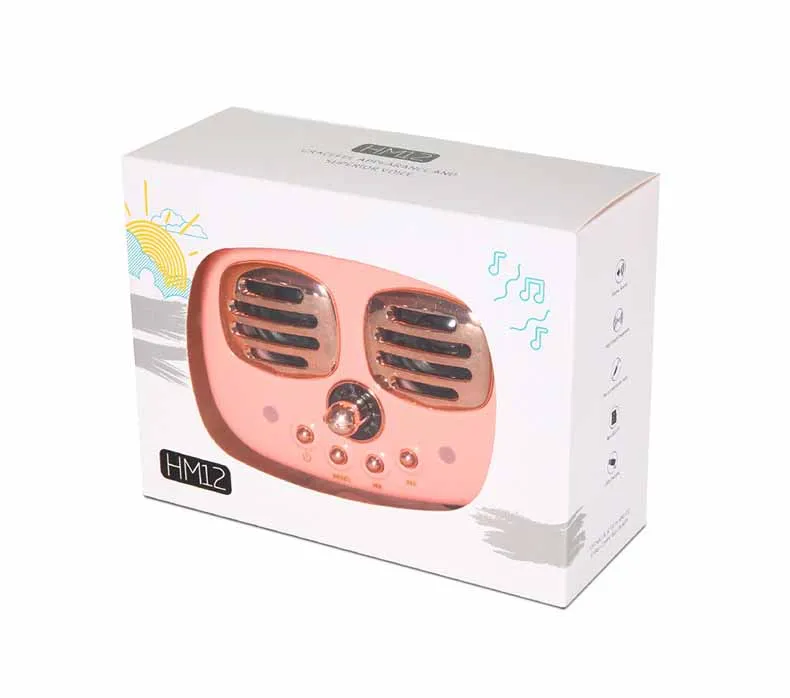 Мини-динамик Bluetooth HM12 в стиле ретро со смайликом беспроводной громкий динамик с