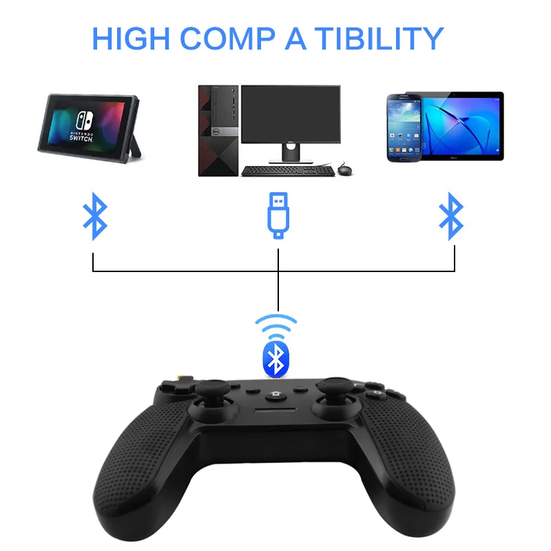 Беспроводной Bluetooth геймпад игровой джойстик с рукояткой 6 осей для Switch Pro NS