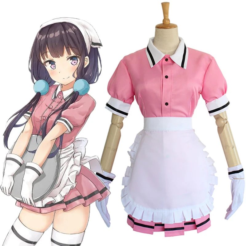 Аниме смесь S Косплей костюмы Maika Sakuranomiya косплей костюм горничной униформы