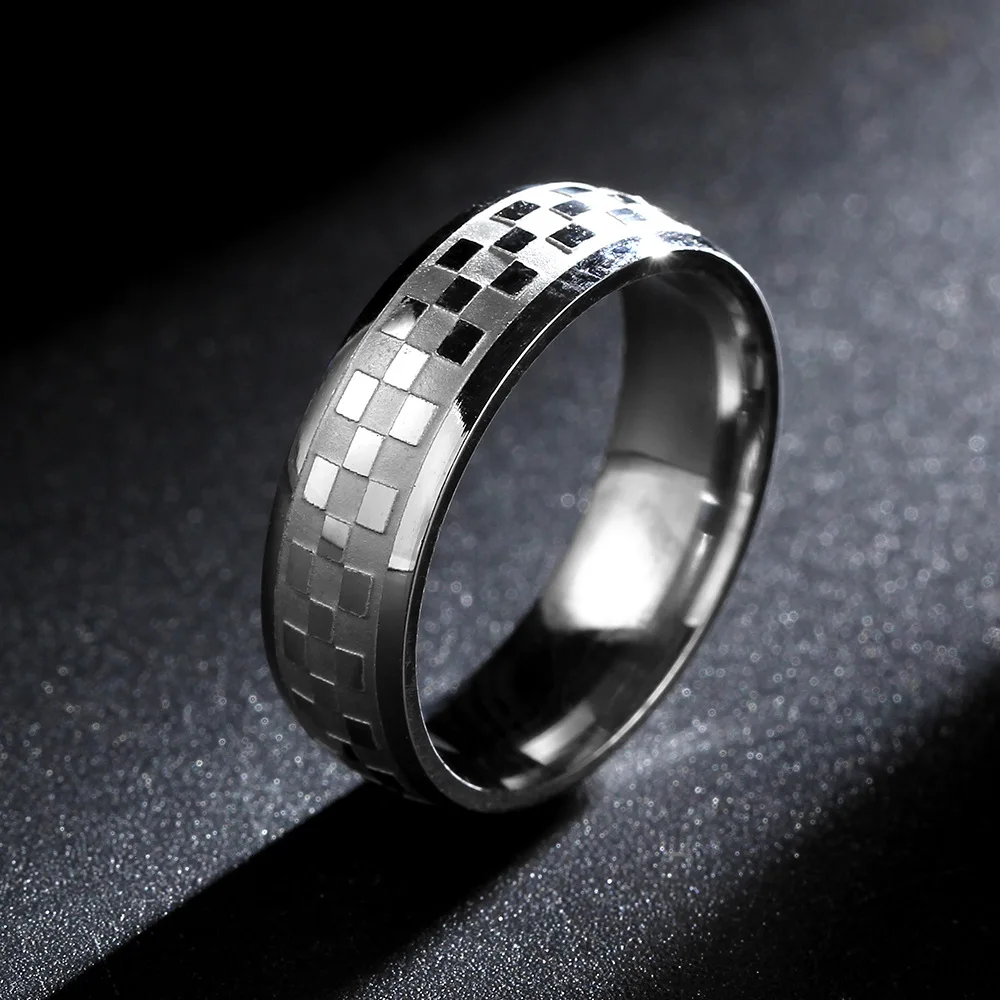 KNOCK Personalized Gold-color Wedding Bands Ring for Women Men Jewelry 6mm Stainless Steel Engagement Anniversary Gift | Украшения и