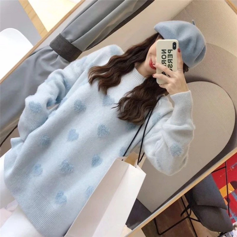 

New Super Size Sweater Women's Long Autumn and Winter Thick Loose Casual Fashion Sweater