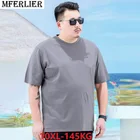 Футболка мужская с коротким рукавом, тонкая Повседневная рубашка, цвет черный, размеры 8XL9XL10XL, летняя