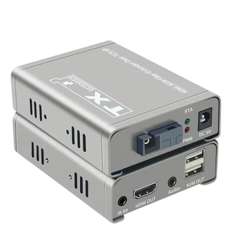 20Km HDMI KVM Extender Over Optic fiber HDMI USB KVM extender Transmitter Receiver Audio Video Converter Fit USB Keyboard Mouse