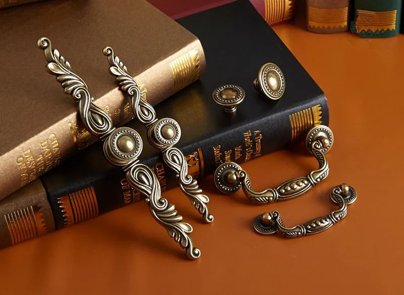 2 шт. античные бронзовые ручки для комода выдвижные ящики рустикального