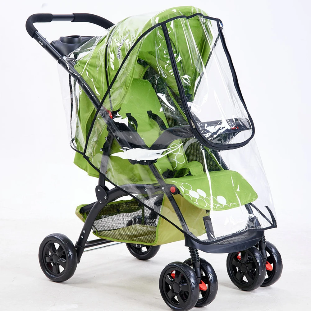 Universal Practical Portable Breathable Baby Stroller Accessories Protective Waterproof Travel Zipper PVC Rain Cover Dust Shield