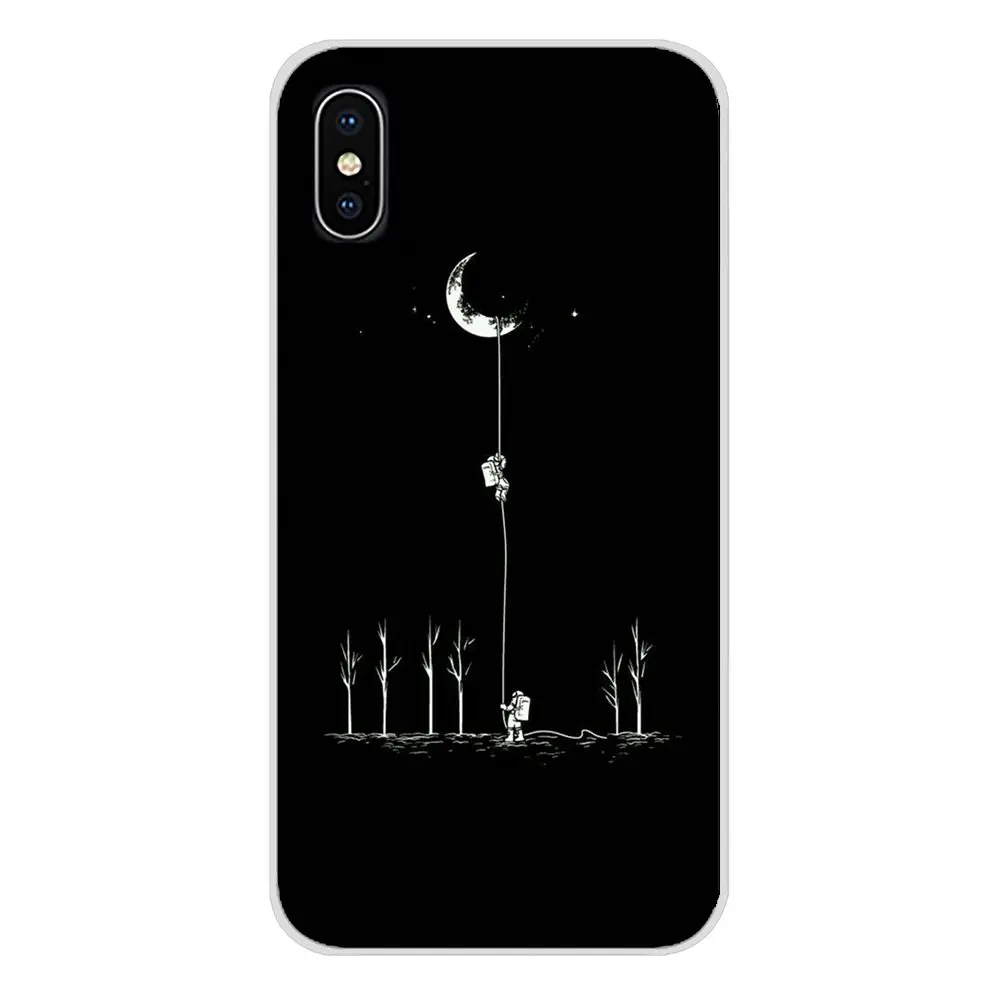 Аксессуары чехол черного цвета с белой Луной и звездами пространство для LG G3 G4