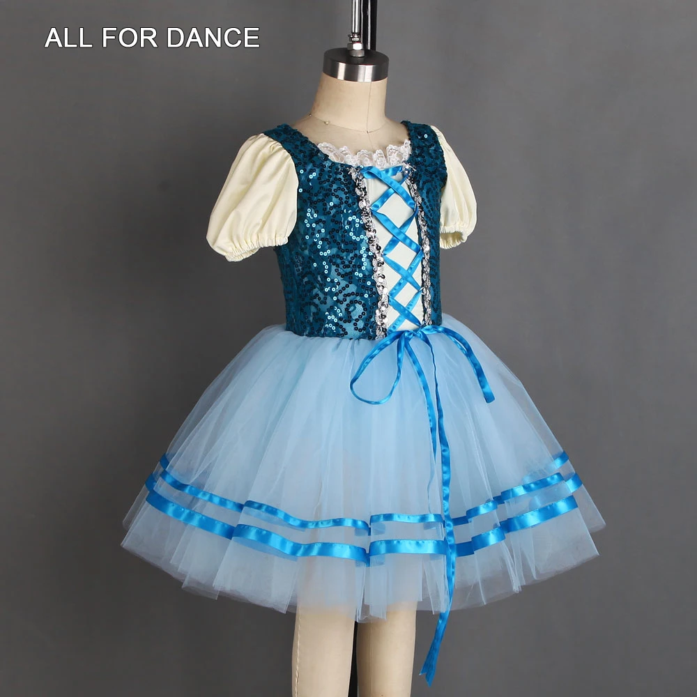 Кружевной лиф с пайетками и рукавами-фонариками романтическое балетное