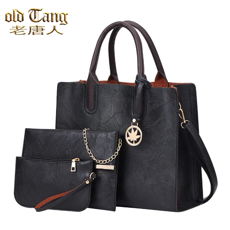 

OLD TANG 3 In 1 Shoulder Hand Bags for Women 2021 High Quality Pu Leather Ladies Handbags Famous Brands Tote Bags Sets Sac