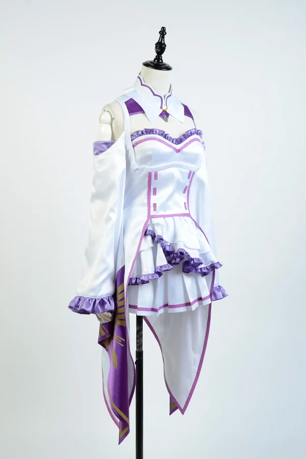 Re Zero Cosplay Life in a Different World from kara Hajimeru Isekai Seikatsu Emilia Costume Dress Women Girls |