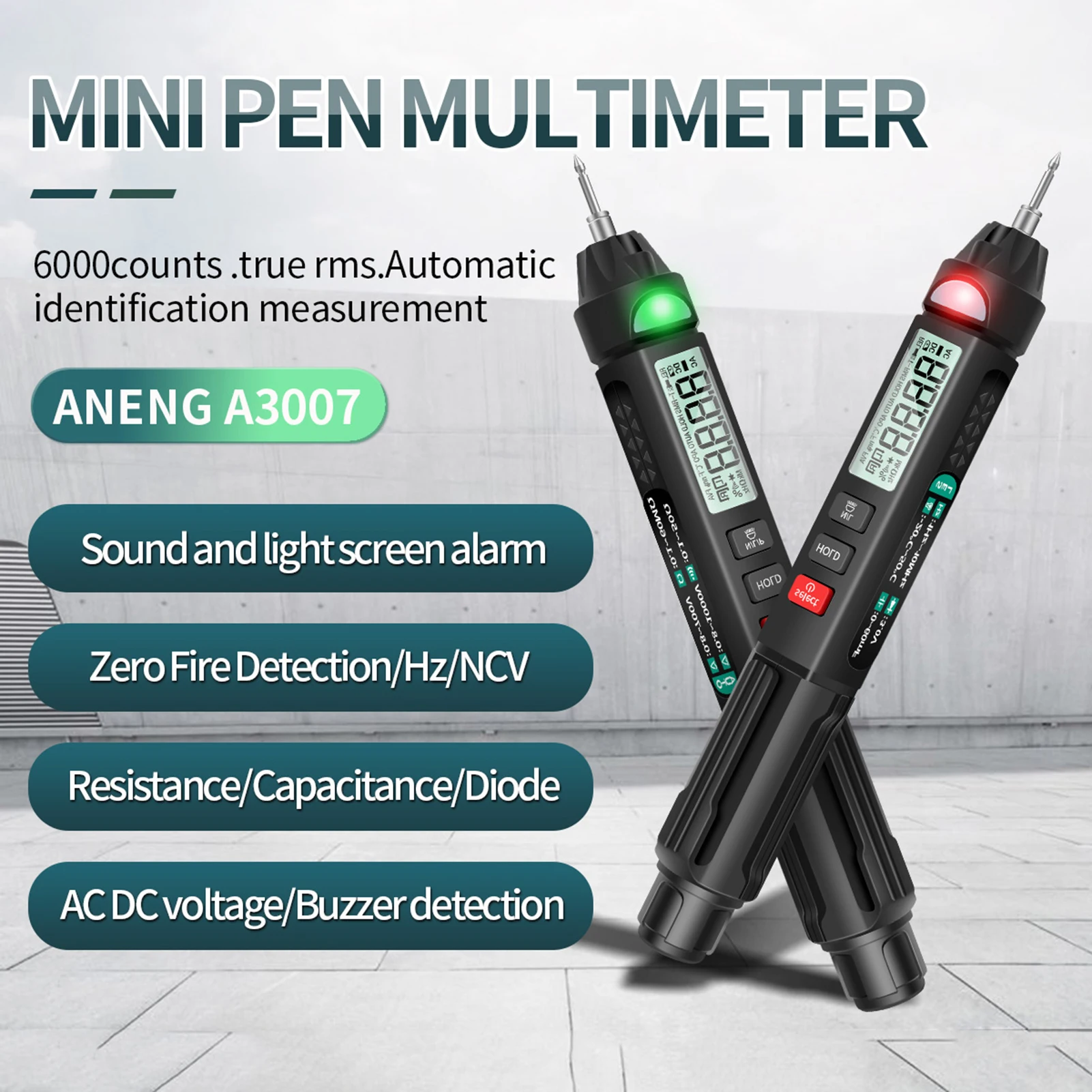 Мультиметр ANENG A3008 Pen цифровой измеритель напряжения сопротивления емкости