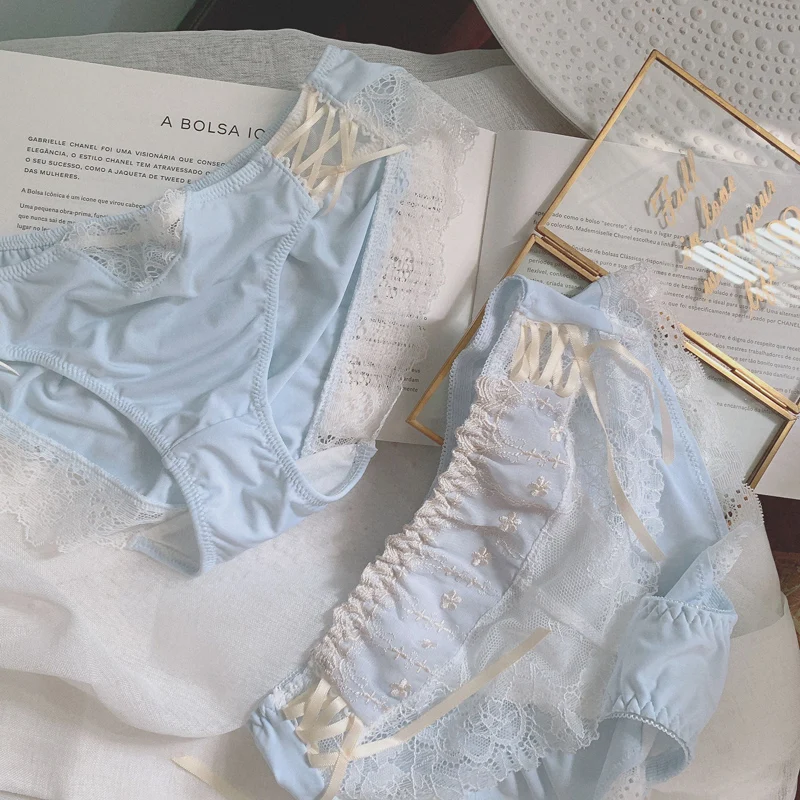 

Трусы женские кружевные, пикантное милое тонкое хлопковое милое нижнее белье в японском стиле для девушек, с заниженной талией, из вискозы
