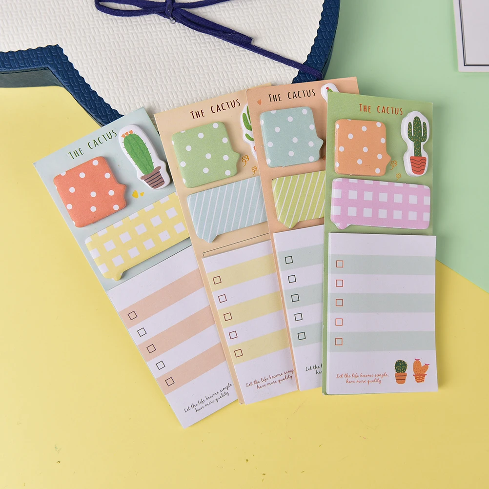 

Cute Kawaii The Cactus Plan List Memo Pad N Times Escolar Papelaria School Supply Bookmark Label ZMONH Sticky Notes