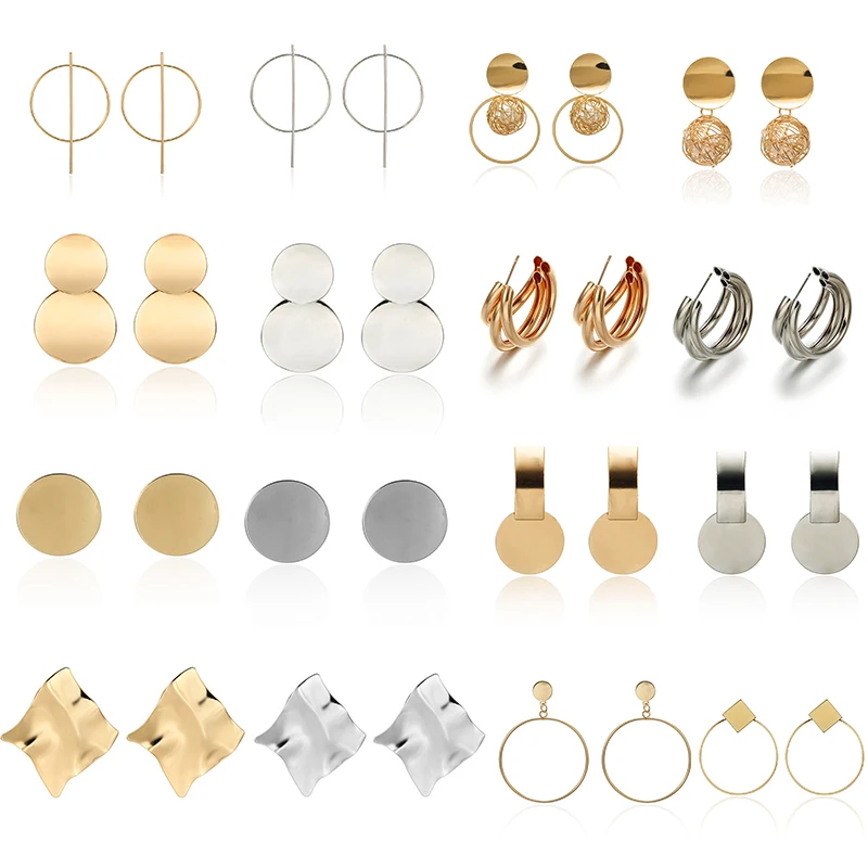 Модные серьги с 2020 большой геометрический круглые для женщин свисающие Висячие в