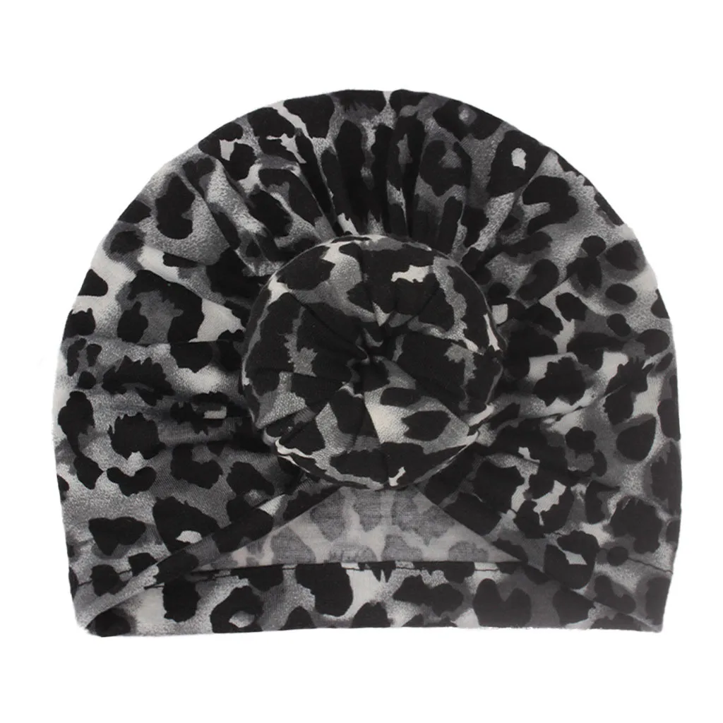 Fashion Kids Infant Printted Leopard Caps Soft Cotton Baby Girls Hats Toddler Turban Bonnet Newborn Headwear Accessories Gifts | Мать и