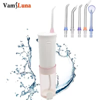 portable oral irrigator usb recharge water flosser cordless water teeth cleaner foldable 5 jet tips 5 modes for adult child