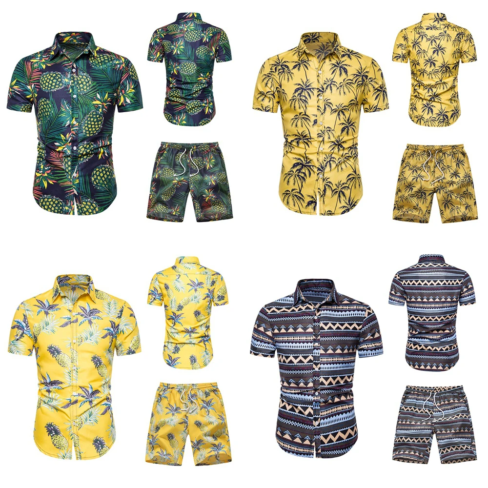 Купальный костюм из двух предметов с цветочным рисунком мужской повседневный