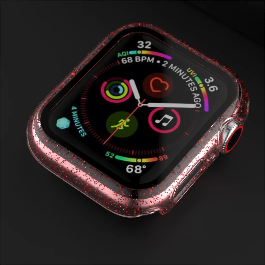 Стекло + крышка для Apple Watch чехол 44 мм 40 42 38 аксессуары Желейный бампер Защита