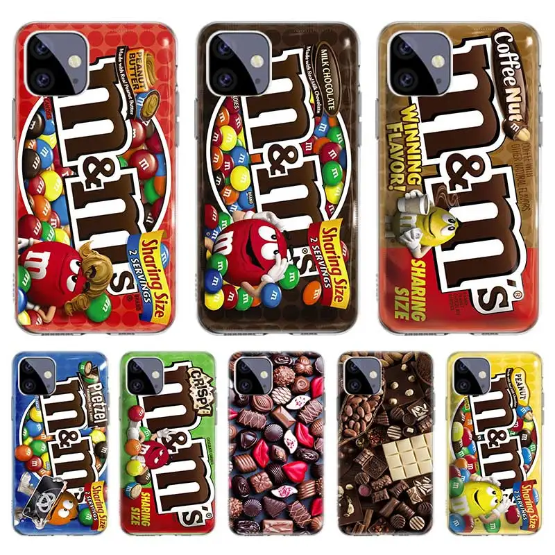 

M&M's Chocolate Nutella Case For Iphone 11 12 Pro Max 13 7 8 Plus XR XS X 12 Mini 6 6S SE 2020 SE2 Cover Shell Funda Coque