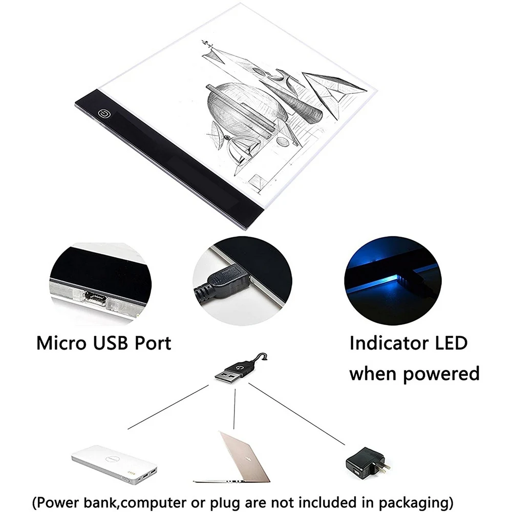 Световой планшет для рисования A4 светодиодный USB световая доска A5 | Компьютеры и