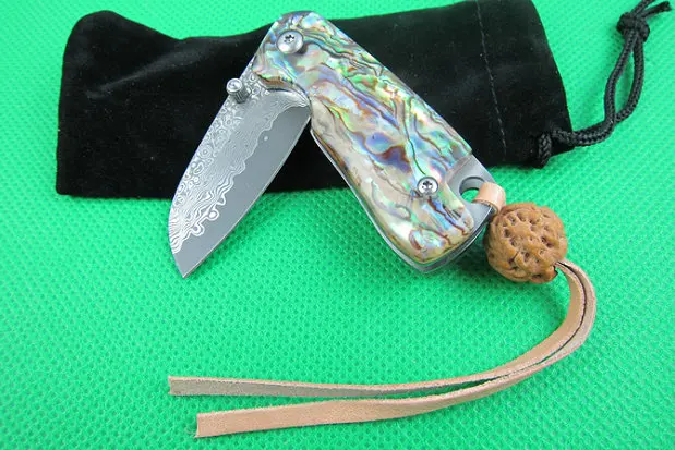 

Mini folding knife Damascus steel high hardness high quality knife self-defense survival creative exquisite knife fruit knife