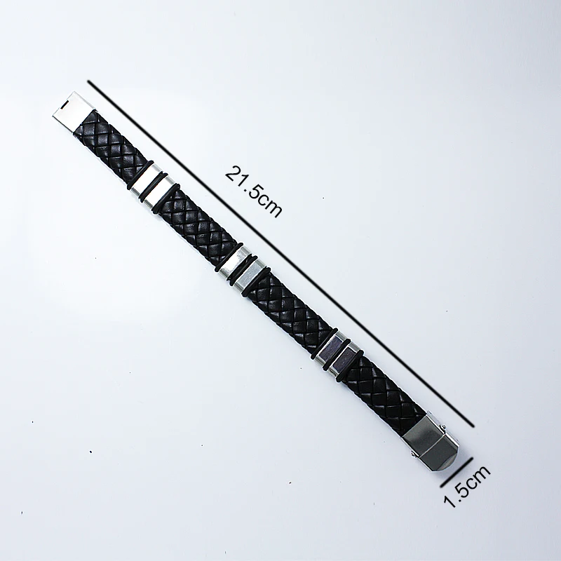 Мужской плетеный браслет из ПУ кожи с застежкой нержавеющей стали | Украшения и