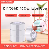 niimbot d11d61 transparrent thermal label paper waterproof anti oil price clear label scratch resistant label sticker paper