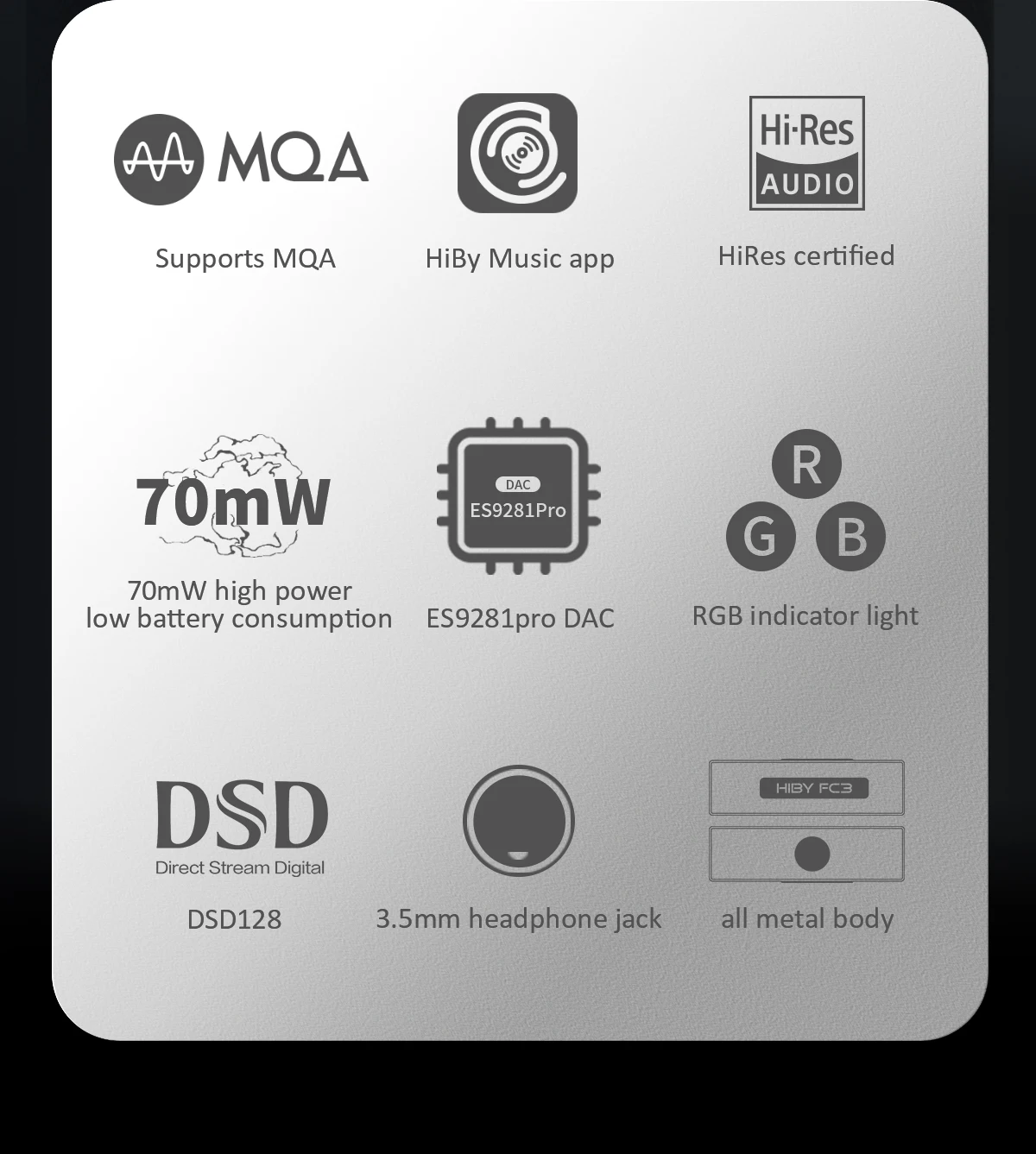 HiBy FC3 MQA проверенный ключ USB DAC декодирование аудио усилитель для наушников DSD128 3 5