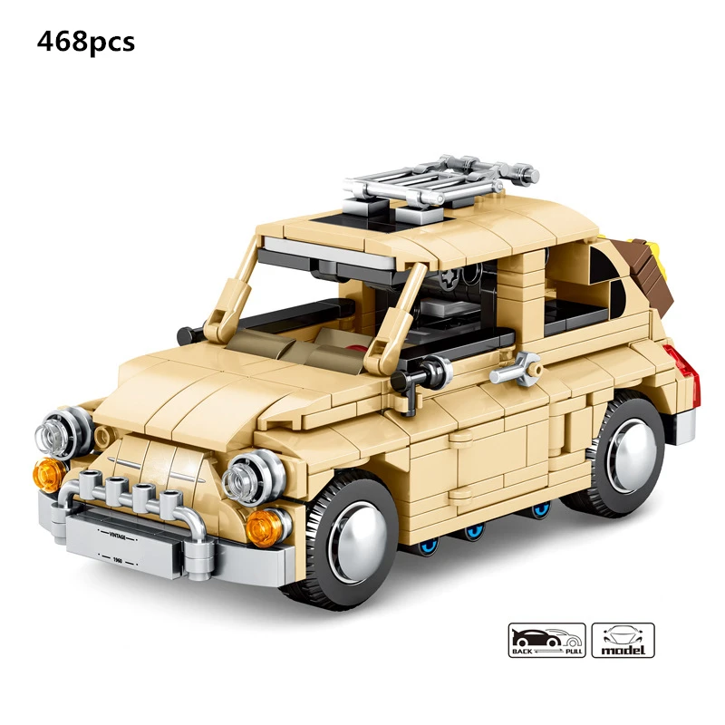

High-Tech Sports Fiated Nuova Car Building Blocks Sets Bricks Creative MOC Classic Vehicle Model Toys For Children Boys Gifts