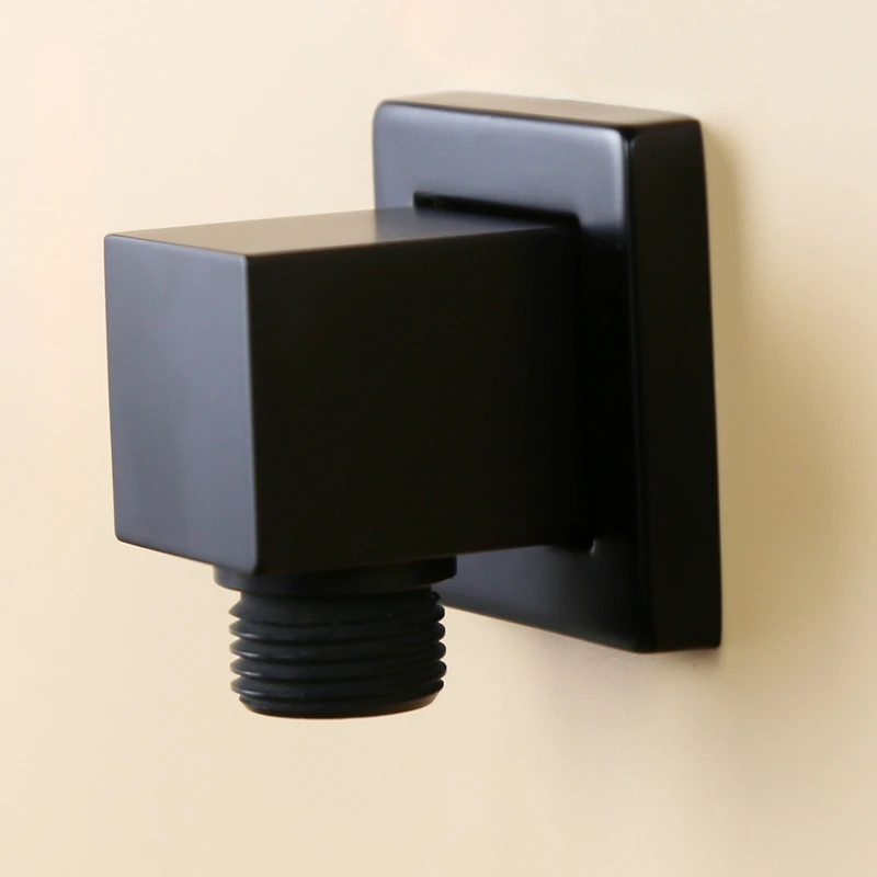 

G1/2Inch Shower Hose Connector Square Accessories for Bathroom Brass Body Wall Connector Bracket for Shower Hose