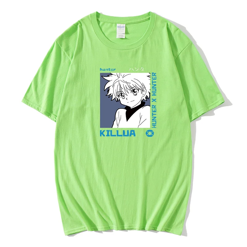 

men Women T-shirt Tops Kawaii Hisoka Hunter X Hunter Tshirt Killua Zoldyck T-shirt Crew Neck Fitted Soft Anime Manga Tee tShirt