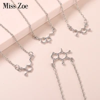 chemical structure pendant necklaces 4 styles organic chemistry sscience necklace for women men unisex gift for geek