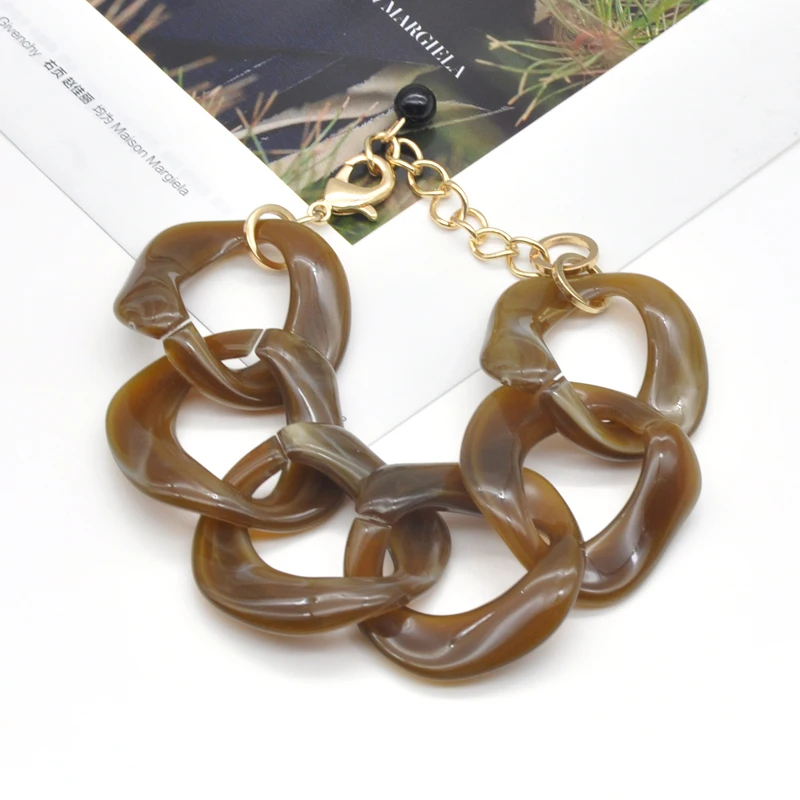 Старинные акриловые цепь со звеньями браслет комплект ювелирных изделий для