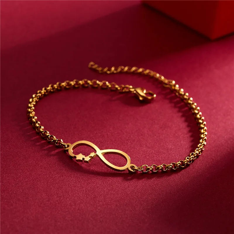 

Rinhoo Stainless Steel Music Note Guitar Figure 8 Male And Female Symbols Bracelet Engagement Charm Bracelets Party Jewelry