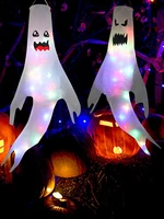 outdoor ghost windsock led lights halloween hanging decoration for party spooky horror garden flag pendant crafts wind streamer