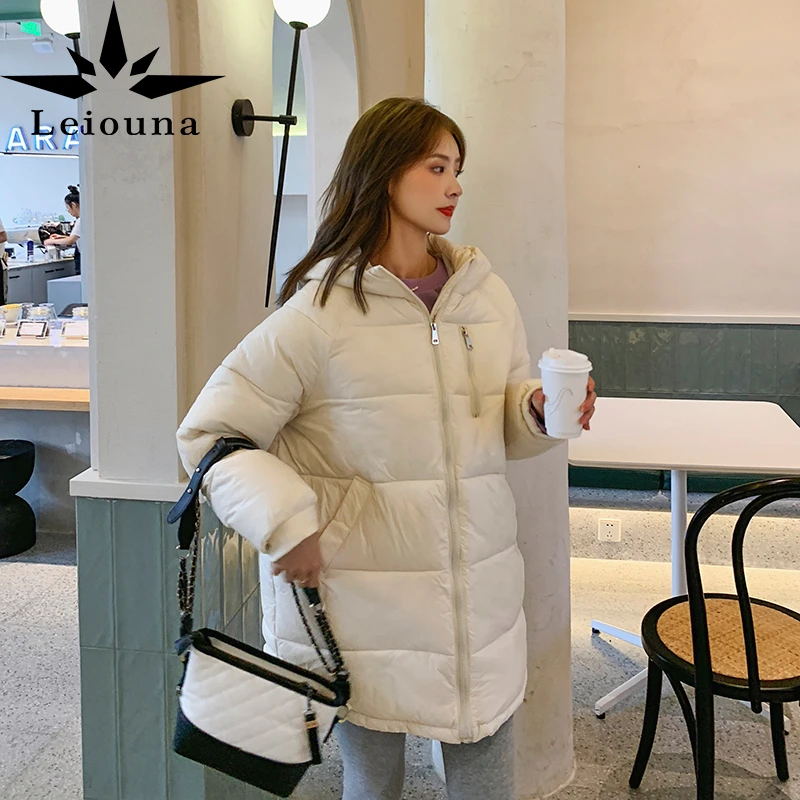 

Женская утепленная офисная парка Leiouna, Повседневная модная блестящая короткая зимняя куртка с капюшоном, теплая куртка оверсайз, 2020