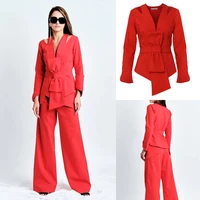 elegant high quality women suits slim fit bow lace blazer wedding party celebrity red carpet 2 pieces jacket