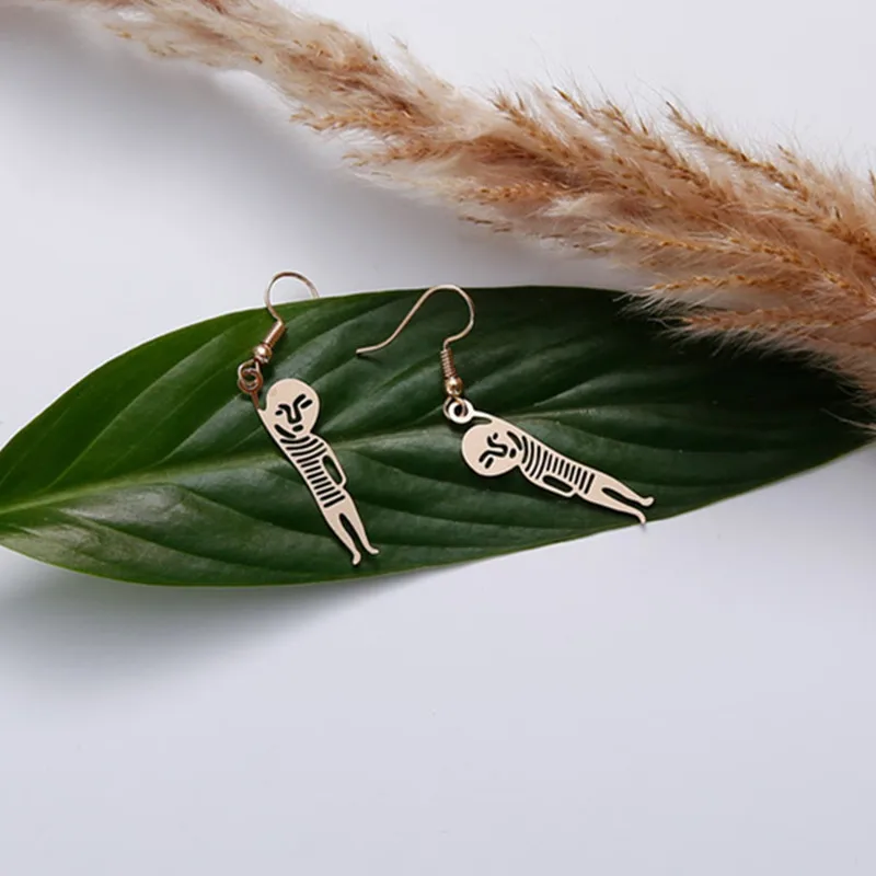 Серьги ручной работы в виде одиноких злодеев забавные уникальные пустотелые