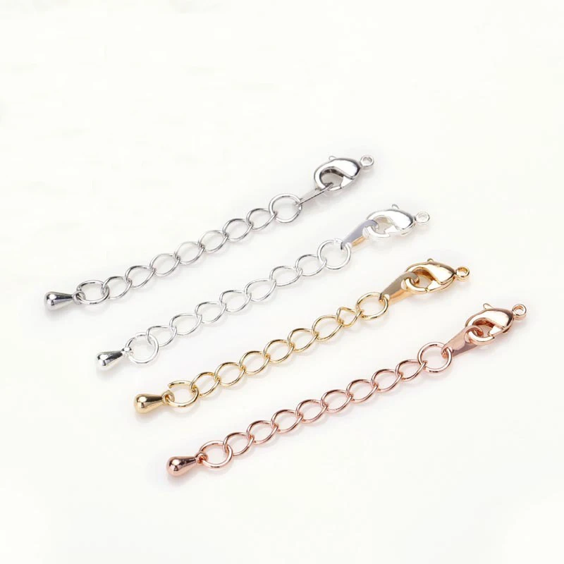 

2PCS/lot 56mm Length Copper Plated Necklace Extension Chain with Lobster Clasps for Bracelet Extended Chains DIY Jewelry Making