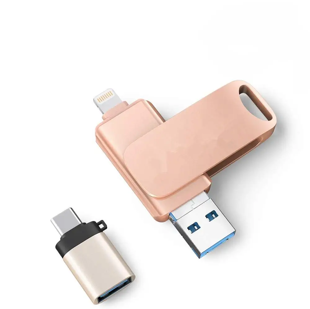 Usb 256 ГБ 3 в 1 USB флеш-накопитель 128 для iPhone/PC/Android ручка серии 0 Memoria Stick с адаптером typc-c