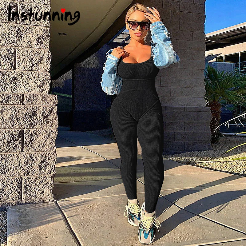 

Комбинезон женский Instunning, трикотажный, без рукавов, в стиле пэчворк, для фитнеса, летний