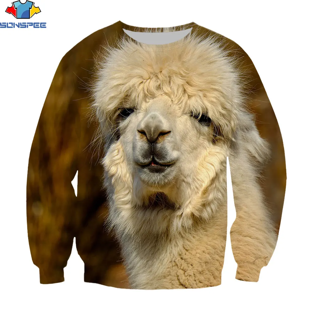 

SONSPEE 3D New Funny Cute Alpaca Kids Without Cap Boys Girls 3D Sweatshirt Alpaca Printed Funny Cartoon Clothes Pullovers Tops