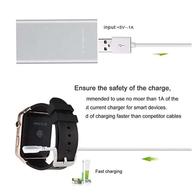1PC Magnetic Smart Watch Charger Cable 4 Pins for KW88 KW98 KW99 GT88 GT68 Universal Smartwatch USB Charging Cable
