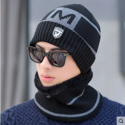 Шапка мужская зимняя Корейская версия на все сезоны Толстая теплая шапка
