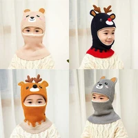 winter boys girls beanie protect neck cartoon animal windproof child knit hat kids girls earflap caps 2 to 6 years old children