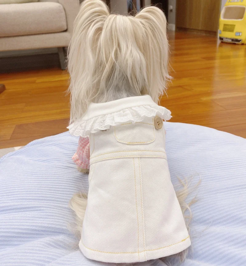 

Dog Denim Dress Jeans Skirt Spring Summer Dog Clothes Puppy Dogie Chihuahua Yorkshire Pomeranian Bichon Poodle Cothing Costumes