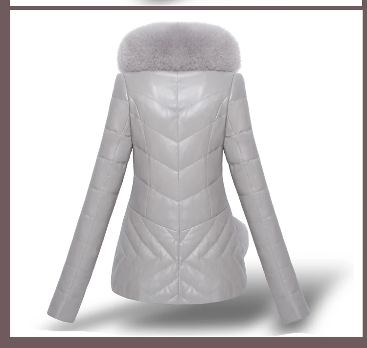 Новинка зимняя куртка флисовая кожаная женская с меховым воротником Женское