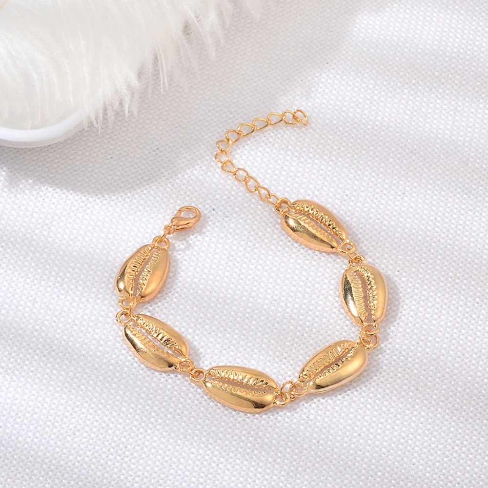

Beautifully Adjustable Fashion Boho Simple Wild Ethnic Style Shell Shape Bracelet Jewelry Women